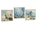 Set 3 tablouri decorative, AHM025, Piele ecologica, Lemn, Alb / Albastru / Verde
