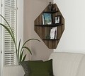 Raft de perete Bosco, Talon, 40 x 40 x 90 cm, walnut/negru