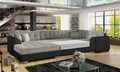 Coltar extensibil stanga 5 locuri ELTAP, Damario, 338x189x78 cm, lemn/poliester, gri/negru