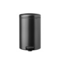 Cos de gunoi cu pedala, Brabantia, NewIcon, 20 L, 38x29x46.7 cm, otel, gri inchis
