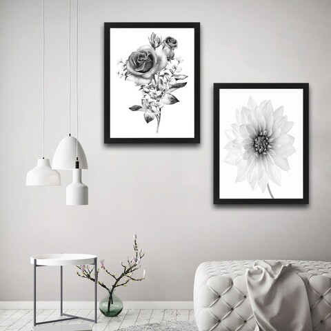 Set 2 tablouri decorative, rose rose set, pal, hartie, multicolor
