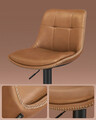 Set 2 scaune de bar, Vasagle, rotativ, 44x48x90-112 cm, piele ecologica/otel cromat, caramel