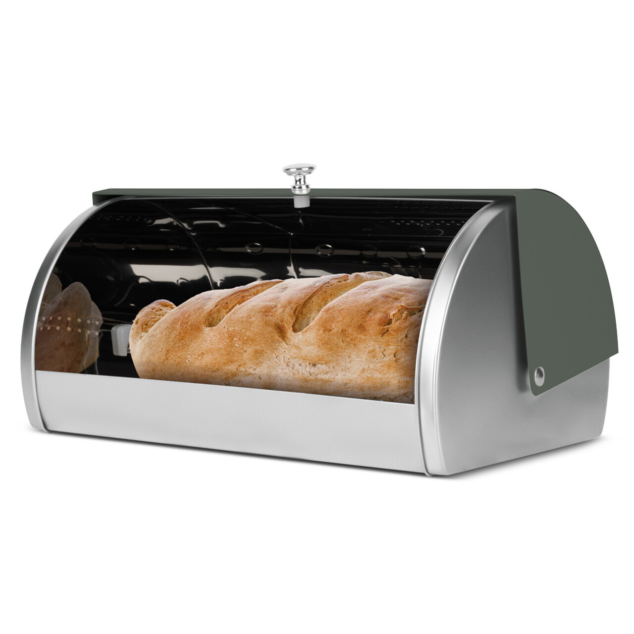 Set cutie pentru paine si 3 recipiente Berlinger Haus, Matte Green, 38.5x28x18.5 cm, inox, verde mat/argintiu - imagine 4