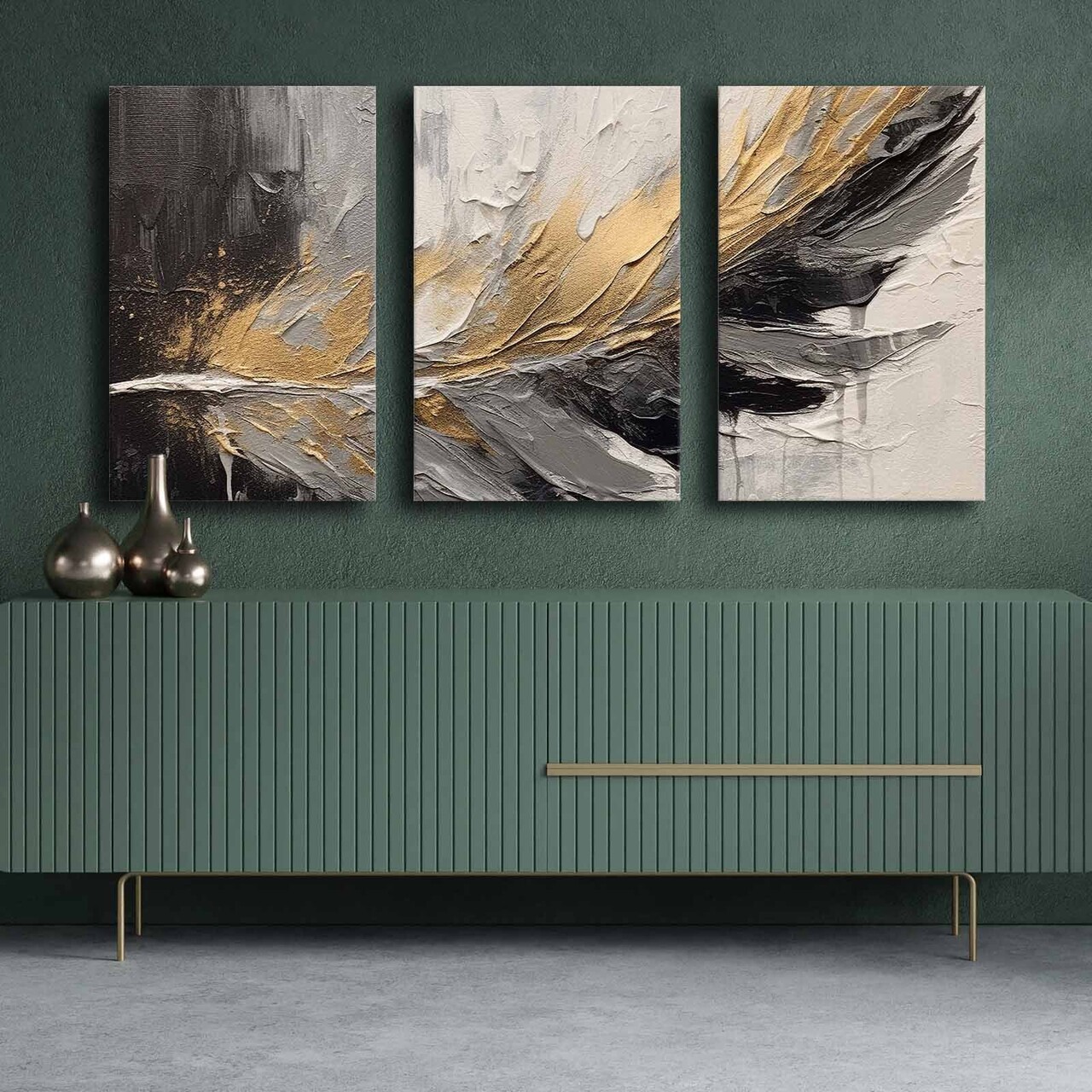 Set 3 tablouri decorative 3P4570GSC-016 Lemn Multicolor