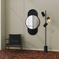 Oglinda decorativa, Neostill, Time, 60x106 cm, MDF , Negru