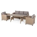 Set mobilier pentru gradina/terasa II, 4 piese, Baxter, natur/bej