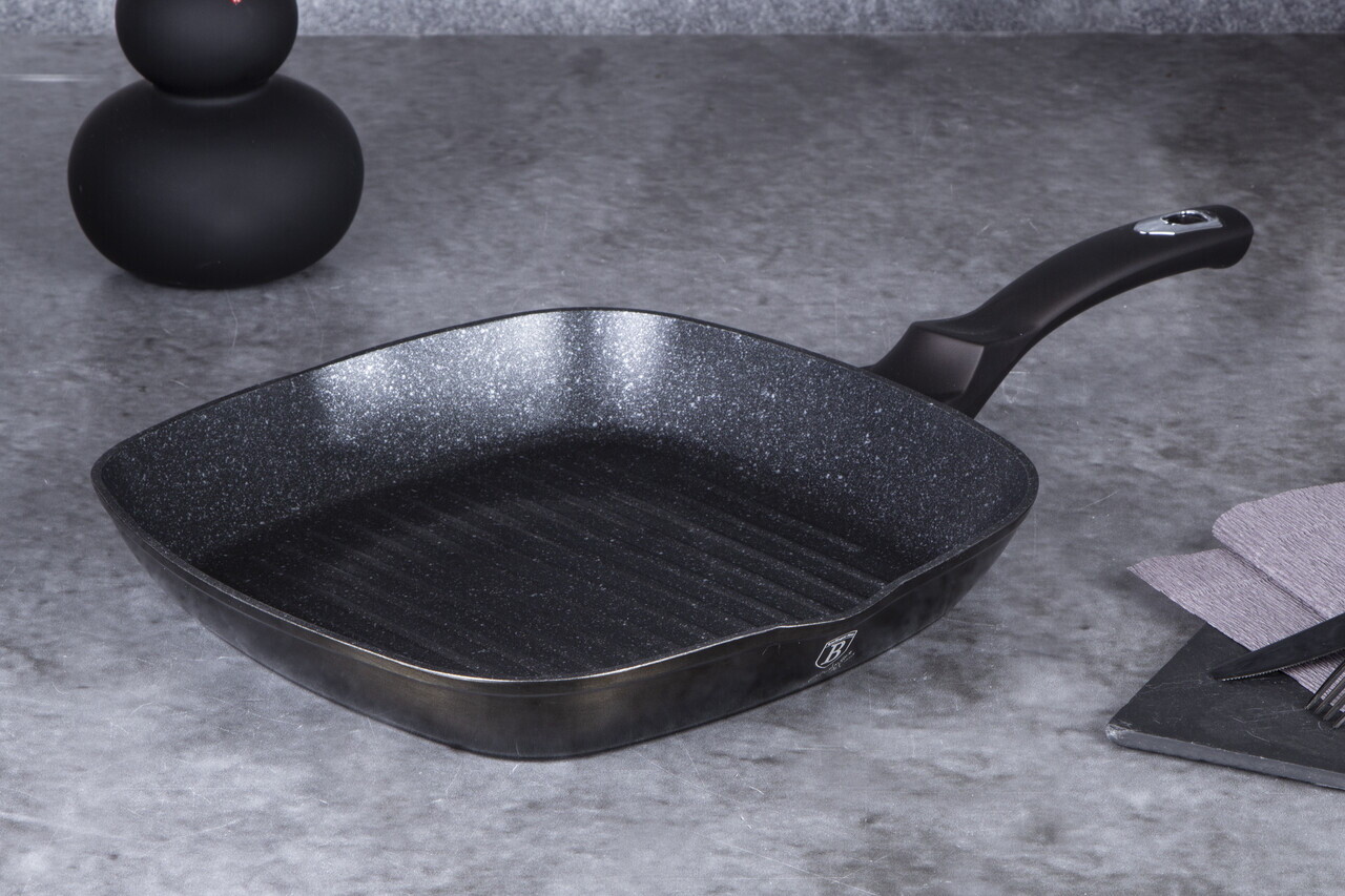 Tigaie grill Berlinger Haus, Shiny Black, 28 cm, 2.1 L, aluminiu forjat, negru - view 5