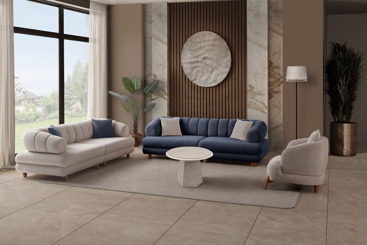 Canapea 3 locuri, Atelier del Sofa, 752EST1161, Lemn de carpen/PAL melaminat, Albastru navy - view 6