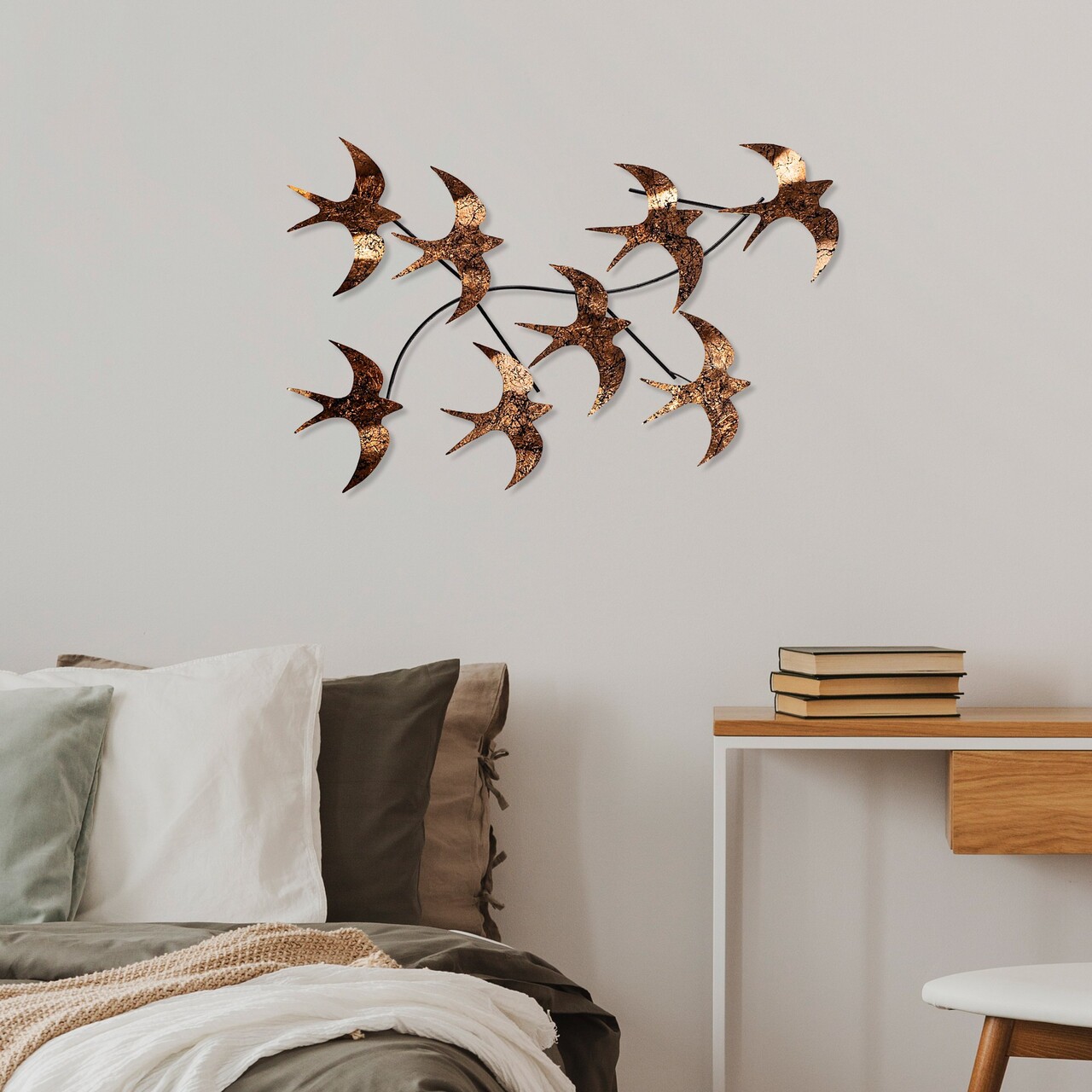 Decoratiune de perete, Flying Birds 3, Dimensiuni: 69 x 41 x 7 cm, Multicolor - view 2