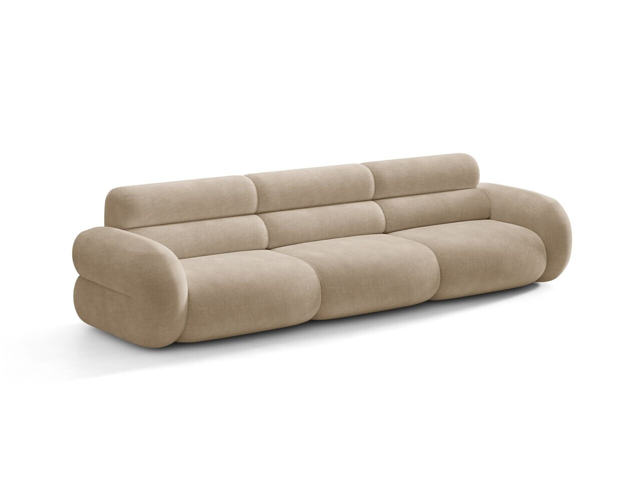 Canapea 4 locuri, Neo, Micadoni Home, 305x100x83 cm, tesatura Chenille, bej inchis — imaginea 6