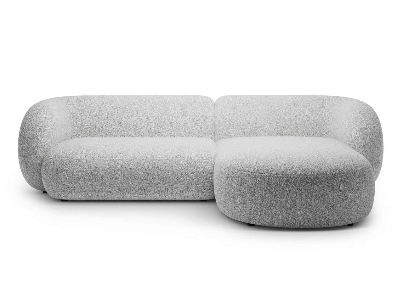 Coltar dreapta 3 locuri, Kate, Micadoni, 285x176x76 cm, tesatura structurata, gri deschis melanj