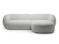 Coltar dreapta 3 locuri, Kate, Micadoni, 285x176x76 cm, tesatura structurata, gri deschis melanj