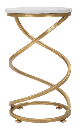 Masuta Spiral, Mauro Ferretti, Ø 27.5×47.5 cm, fier, auriu 27.5x47.5 imagine noua 2022