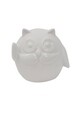 Decoratiune Owl Hello, Mauro Ferretti, 8.5 cm, ceramica, alb