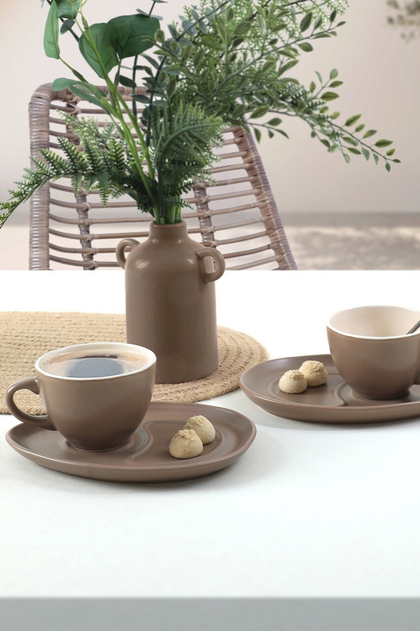 Set cesti de cafea Hermia 275KRM1946 Antibacterian Taupe deschis