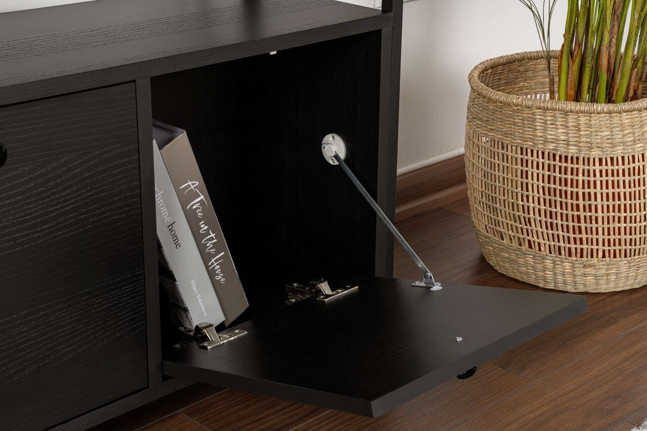 Consola, Hanah Home, Solace, PAL, Negru lemn / Negru - imagine 4