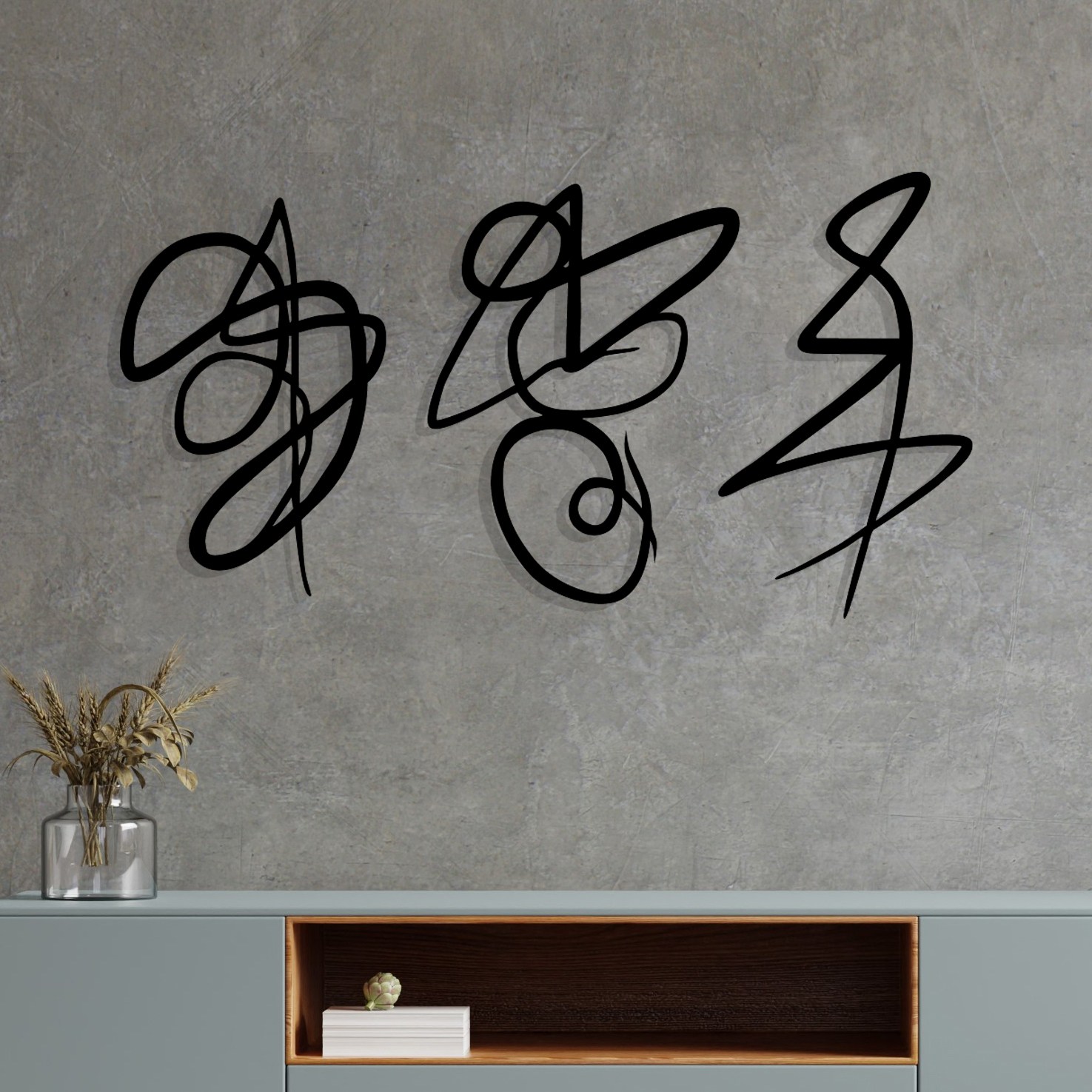 Decoratiune de perete, Tramonto, Dimensiuni: 90 x 54 cm, Negru