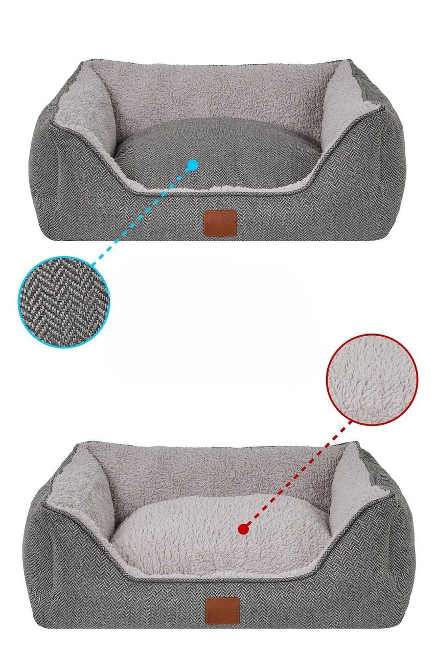 Pat pentru animale de companie, Paws &amp; Whiskers, Zeus 60 x 80, Material exterior: 100% poliester, Gri - view 4