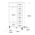 Dulap pentru haine, Locelso, AR9 - CA, 105 x 190.4 x 50 cm, pal melaminat, maro/antracit