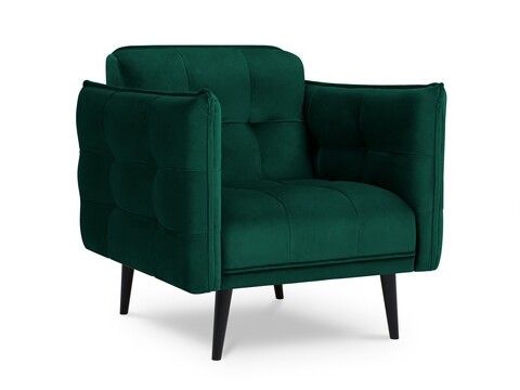Fotoliu, Canna, Mazzini Sofas, 90x100x88 cm, catifea, verde bottle