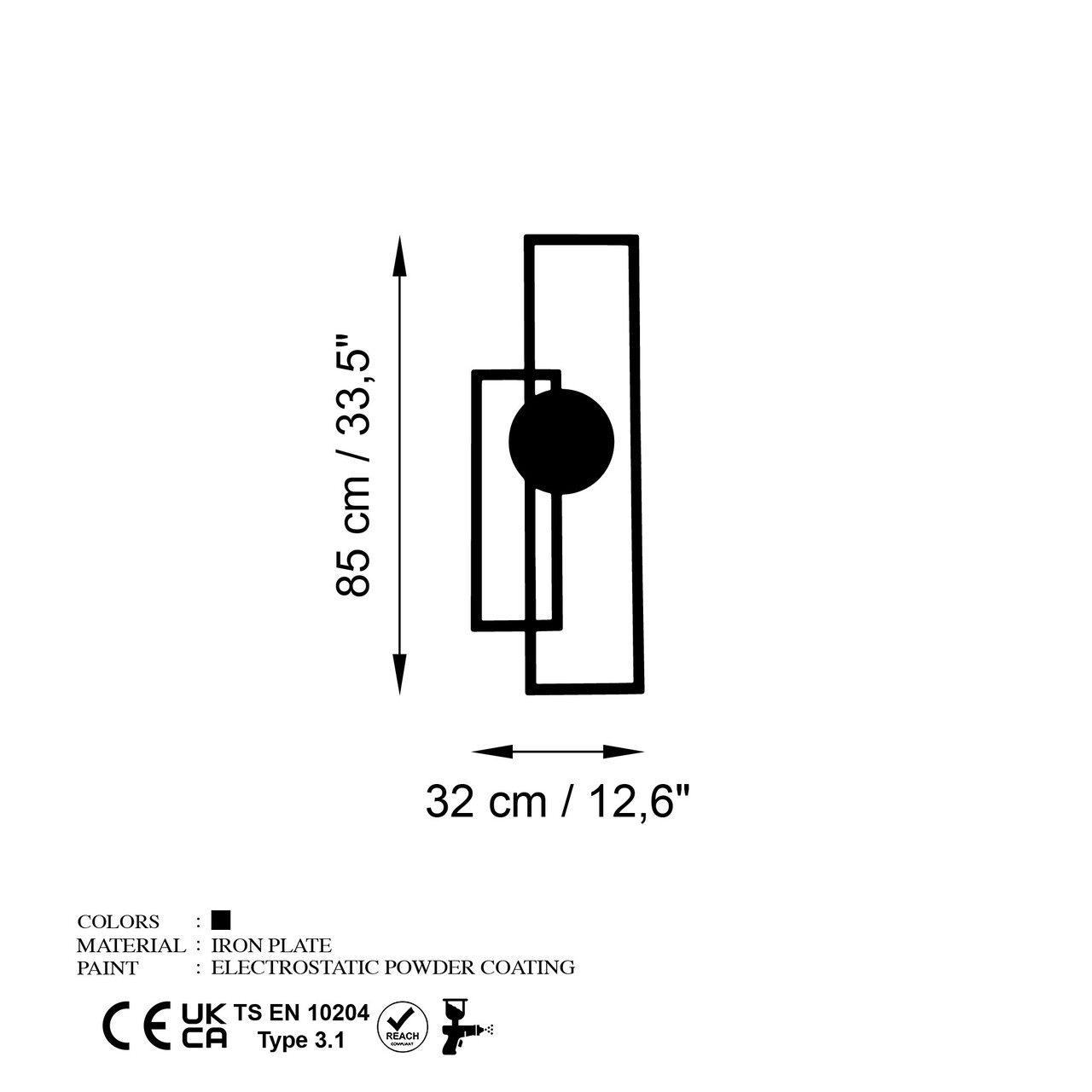 Decoratiune de perete, Astratto-1, (Grosime: 1,5 mm), Negru - view 7