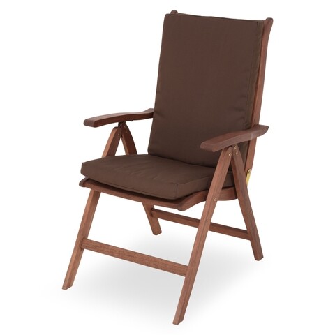 Scaun pliabil cu spatar inalt Malacca, 61.5x75x104.5 cm, mahon