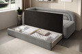 Canapea extensibila brat stanga 3 locuri, ELTAP, Fabillo, 223x86x80 cm, lemn/poliester, gri deschis