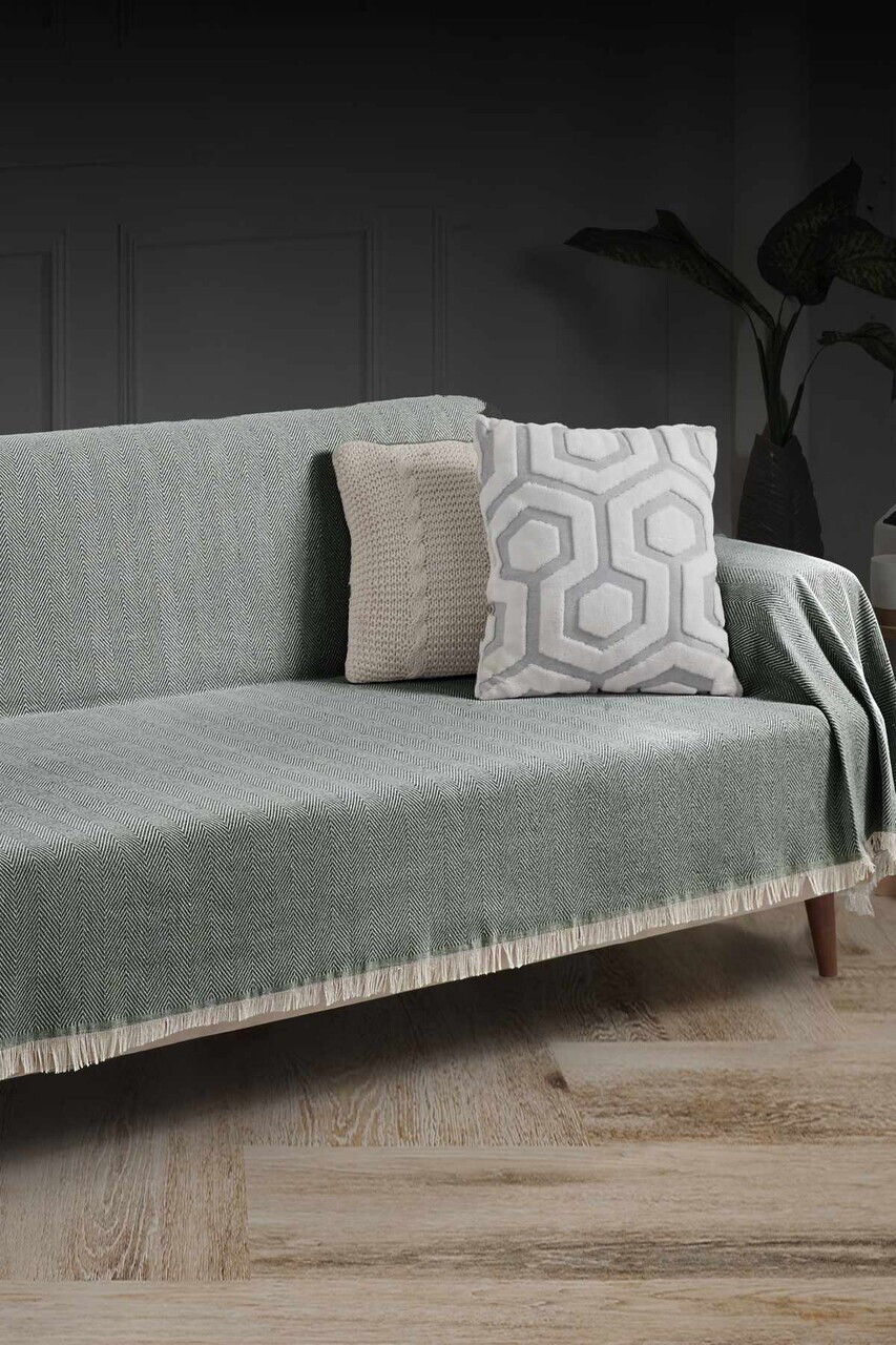 Cuvertura de pat, L'essentiel Maison, 3M Baglamasiz, Bumbac, Verde — imaginea 3