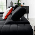 Coltar extensibil stanga 3 locuri ELTAP, LT-06NU, Grayson, 278x205x92 cm, lemn/poliester, gri inchis