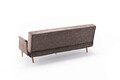 Canapea extensibila cu 3 locuri, Balcab Home, 825BLC2676, Lemn / Metal, Maro