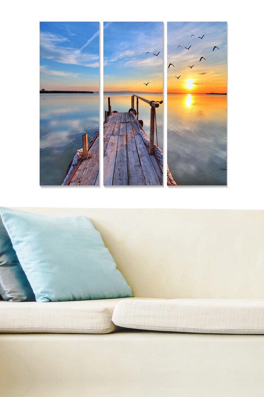 Set 3 tablouri decorative MDF111732092 20 x 50 cm 3 piese Multicolor