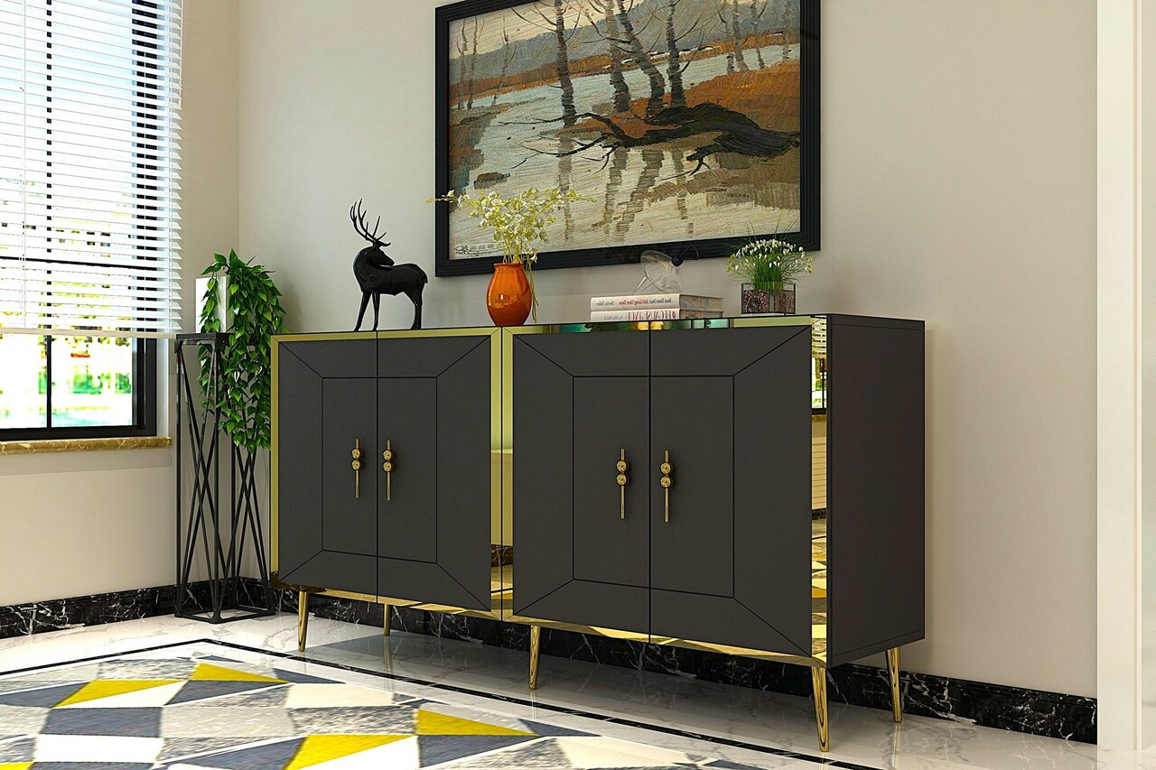 Consola, Olivia, Arno KB150, Antracit / Aur - 1 | YEO