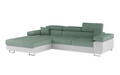 Coltar extensibil stanga 4 locuri ELTAP, Armd-23, Armando, 289x203x85 cm, lemn/poliester, verde/alb