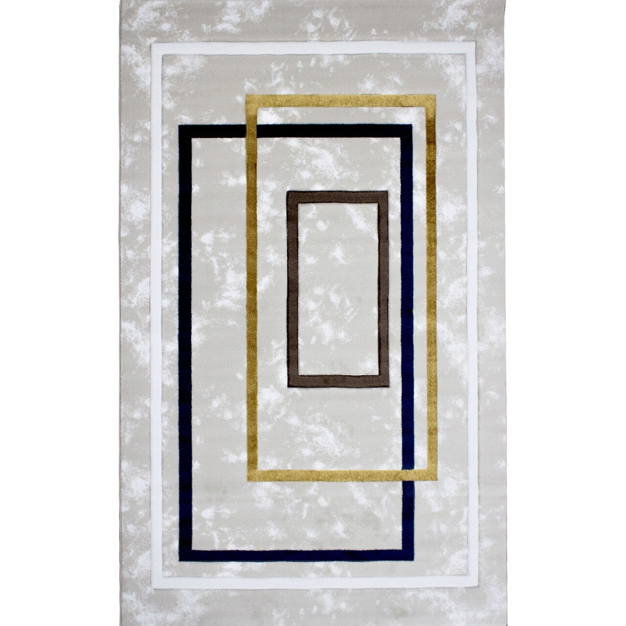 Covor, 2654A, 80x150 cm, Polipropilena, Auriu / Albastru închis / Maro / Alb - 1 | YEO