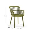 Set scaune 2 piese, Tilia, Eva-P, Polipropilena, Kaki