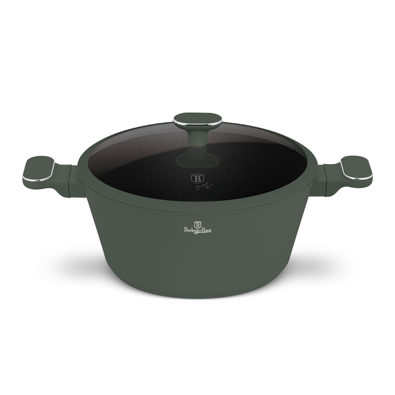 Oala cu capac Berlinger Haus, Matte Green, 28 cm, 6.1 L, aluminiu forjat, verde mat - imagine 4