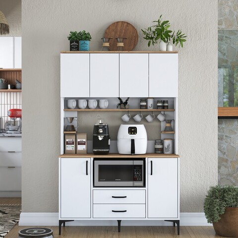 Dulap multifunctional, Rani, JE168, Alb/Maro