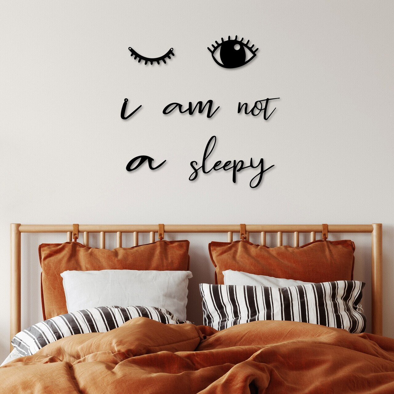Decoratiune de perete, Not Sleepy, Dimensiune: 13 x 8 cm (1 bucată), Negru — imaginea 3