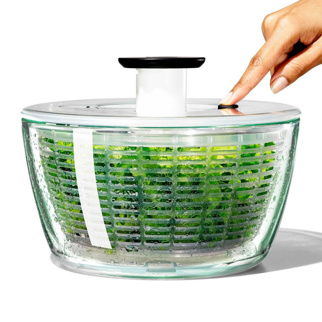 Uscator salata si verdeturi, bol de sticla, 27 cm/4,1L, "Good Grips" - OXO - imagine 6