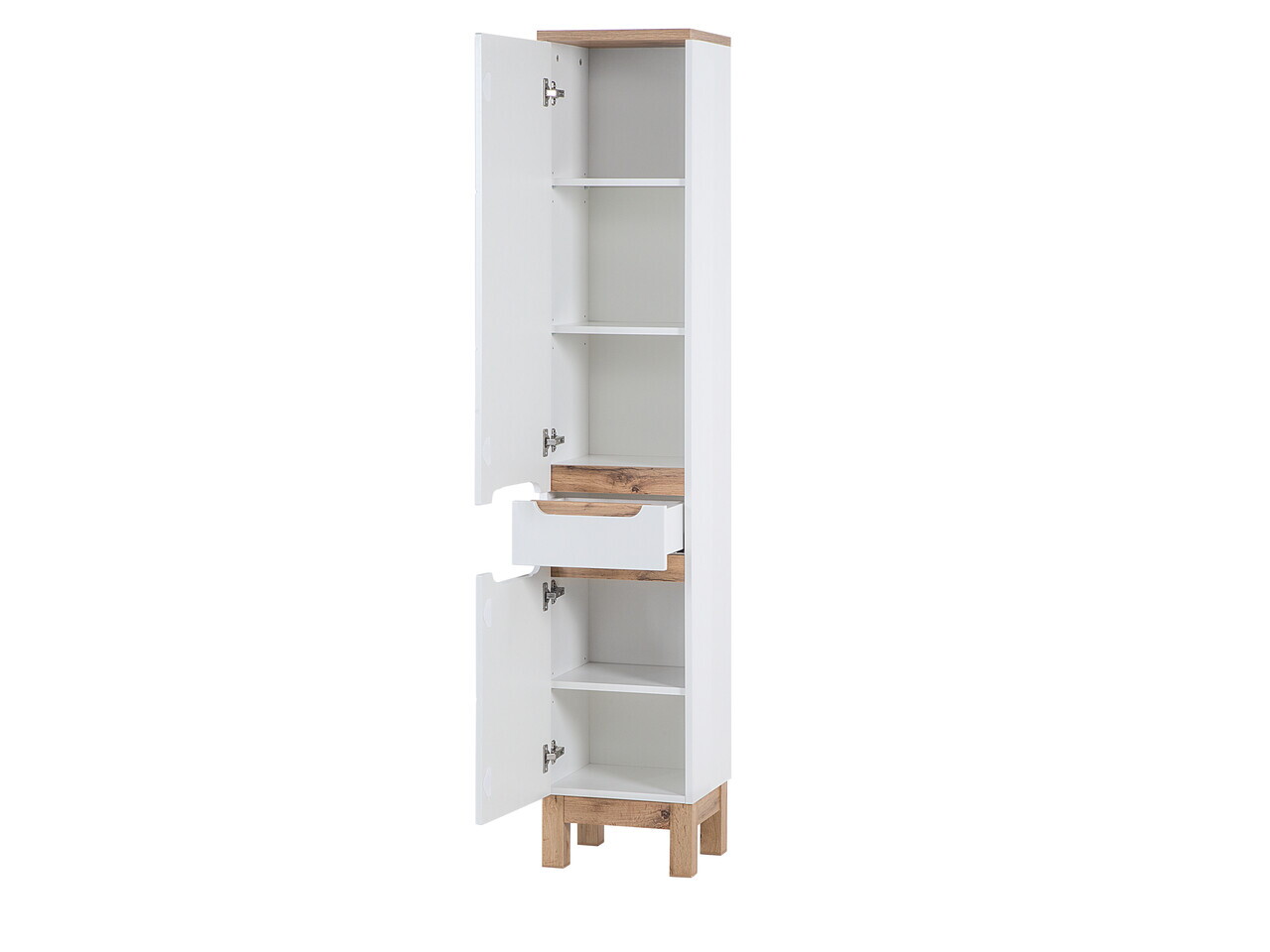 Set mobilier baie Bali White Lava 80 cm, dulapuri, masca cu lavoar si cabinet cu oglinda, Comad, MDF/PAL, alb - view 14