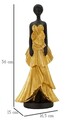 Figurina /sculptura decorativa  Fashion Gold Woman, Mauro Ferretti, 14.5x10x33 cm, polirasina, negru/auriu
