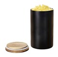 Cutie depozitare alimente, Wenko, Mio, 11 x 11 x 19 cm, 1.4 L, lemn/sticla/silicon, negru/maro