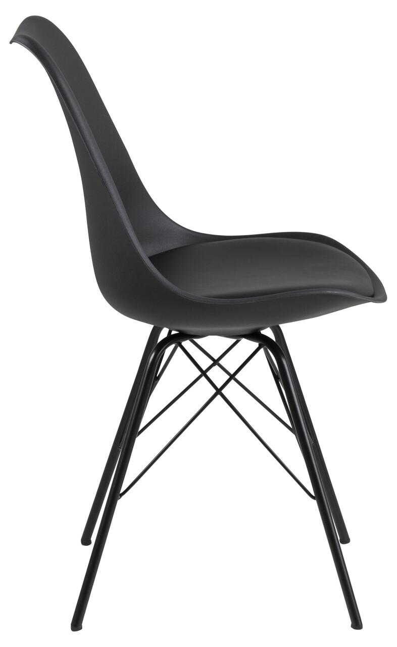 Scaun Eris, Actona, 48.5x54x85.5 cm, piele ecologica/otel, negru - view 5