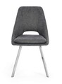 Scaun Kashar, Bizzotto, 45x49.5x85 cm, inox/poliester, gri inchis