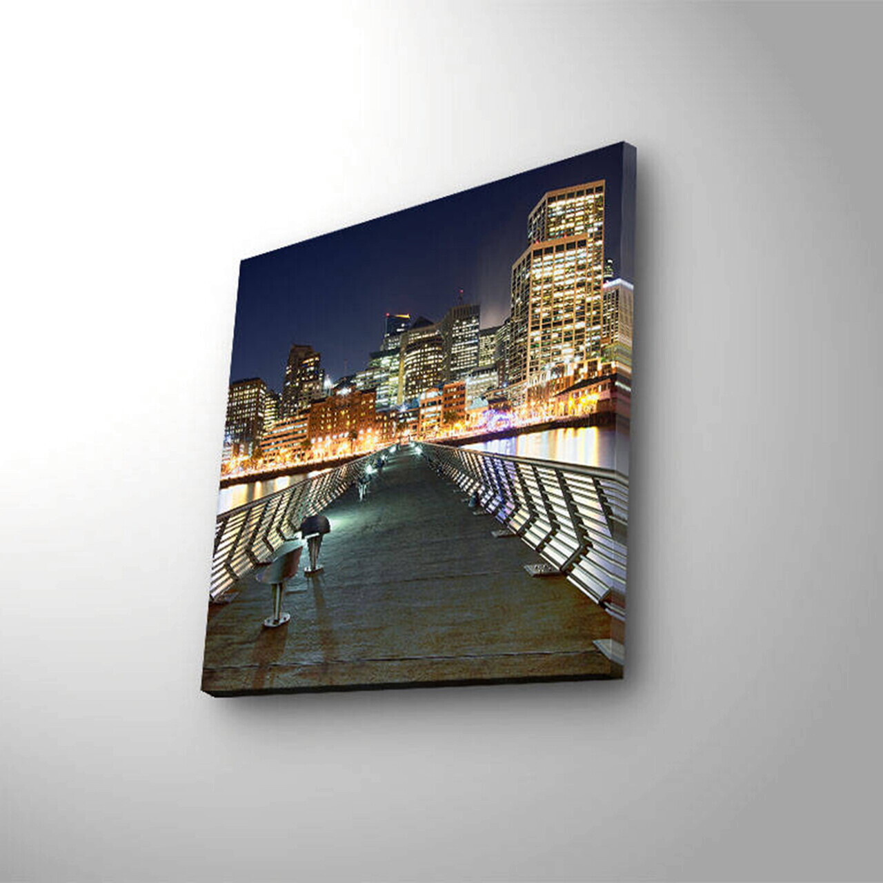 Tablou decorativ cu lumina LED, 4040İACT-14, PÂNZĂ DIN PIELE ÎNTOARSĂ, Dimensiune: 40 x 40 cm, Multicolor — imaginea 4