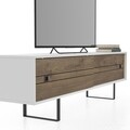 Comoda TV, Minima, Fiona, 180 x 51.2 x 35 cm, pal melaminat, nuc/alb