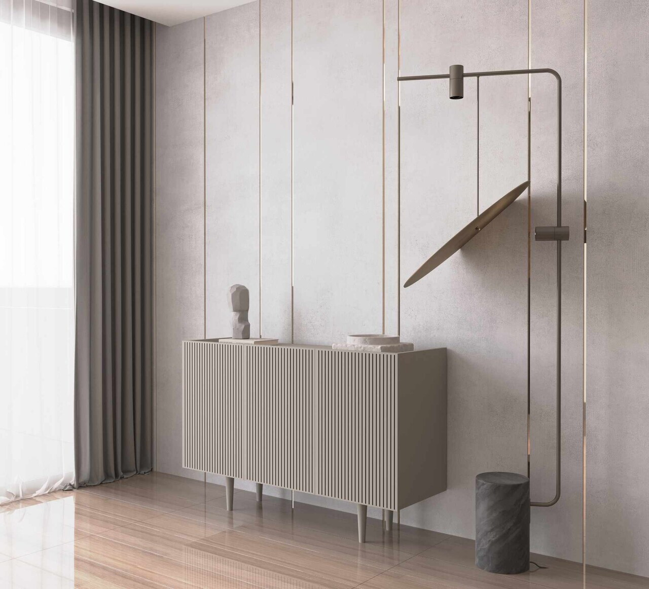 Consola, Hanah Home, Capella 120, 120x60x40 cm, MDF, Gresie - view 2