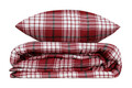 Lenjerie de pat pentru o persoana (DE), 2 piese, Ekose v2 - Red, Eponj Home, 65% bumbac/35% poliester