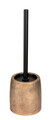 Perie pentru toaleta cu suport Tremea, Wenko, 11.5x37.5 cm, ceramica/inox, bronz/negru