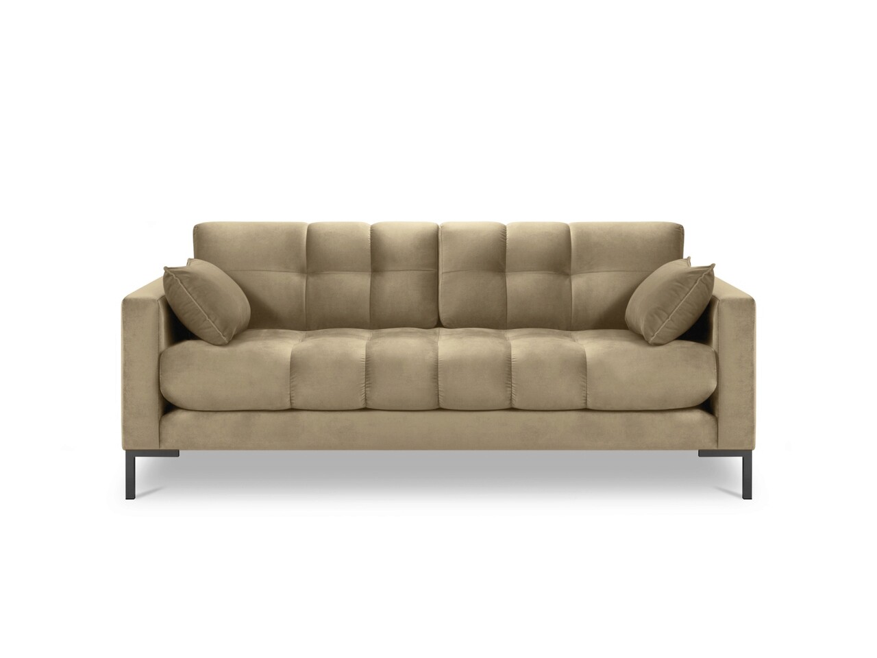 Canapea 2 locuri, Mamaia, Micadoni Home, BL, 152x92x75 cm, catifea, bej - 1 | YEO